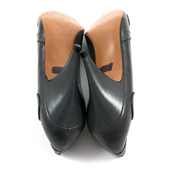 1970's EVAN PICONE gray leather swirl unique high heel pumps - Picture 12 of 15